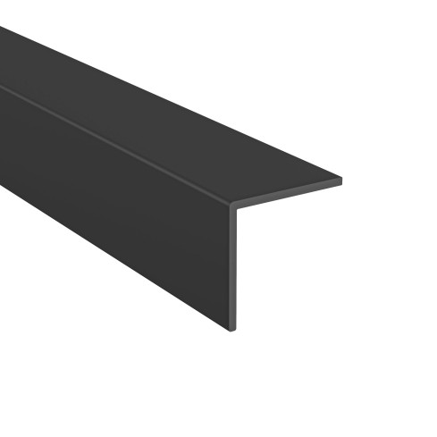 Vinkel-v&auml;gglist i PVC f&ouml;r trappavslutning, LZ, 40x40, svart 1,5m
