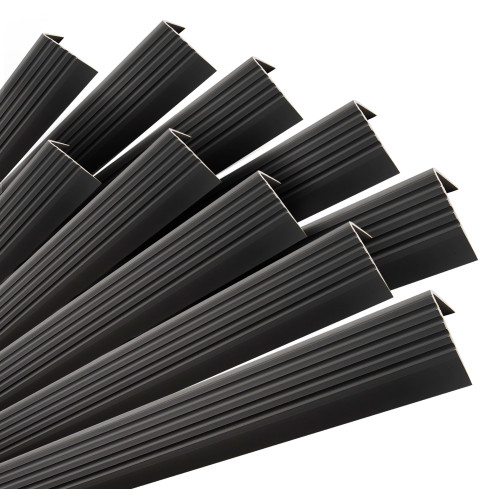 Halkskyddat trapprofil med självhäftning 50x42 mm svart, 100 cm – Set