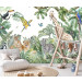BARNFOTO tapet skog djur djungel safari barn tapeter 150x105