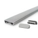 Ledstång trappa PVC STANDARD 40x8x3,2 mm, handräcke i mjuk, grå