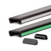 Ledstång trappa PVC FOTO 40x8x4 mm, fluorescerande handräcke i mjuk, svart, 1 m