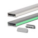 Ledstång trappa PVC FOTO 40x8x4 mm, fluorescerande handräcke i mjuk, grå, 1 m