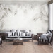 BETON LEAF FOTOPAPET GRÅ KÖK SÄLLSKAPSRUM Tapet 250x175