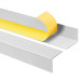 Halkfri trappkantlist PVC 50x42 mm, självhäftande trapprofil med självhäftande tejp RGP, ljusgrå