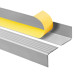 Halkfri trappkantlist PVC 50x42 mm, självhäftande trapprofil med självhäftande tejp RGP, silver