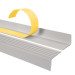 Halkfri trappkantlist PVC 40x25 mm, självhäftande trapprofil med självhäftande tejp ND, ljusgrå