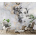 FEMALE FACE GOLD MARMUR SITING ROOM Väggmålning 150x105