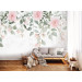 fototapet gröna blad blommor rosor vardagsrum tapeter 150x105