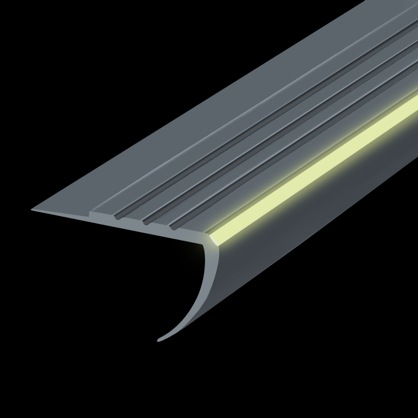 Halkfri trappkantlist PVC 40x40 mm, 150 cm, brun, trapprofil RDFL