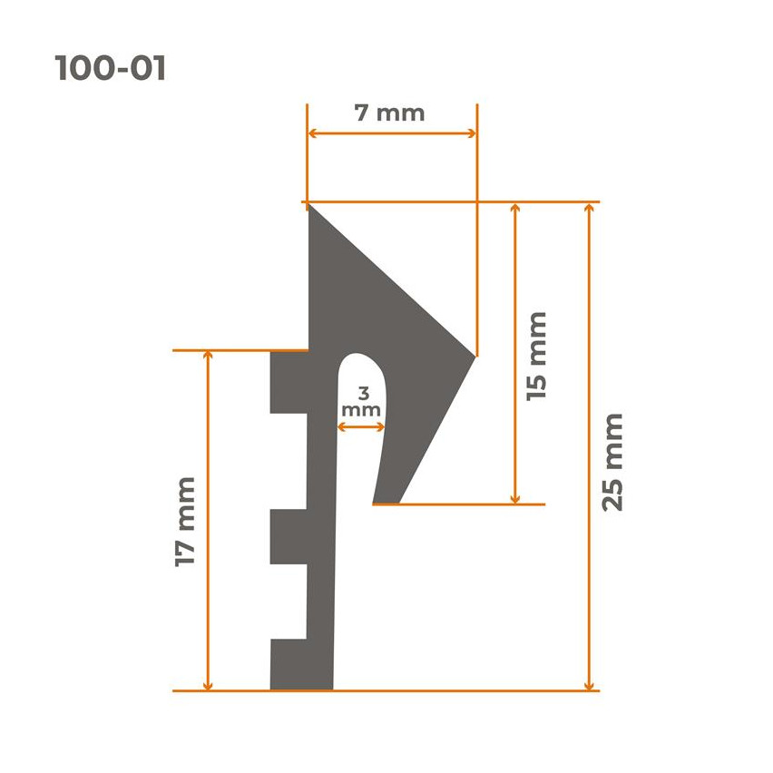 Packning för metallfönsterbrädor PVC 1 m, svart, packningar