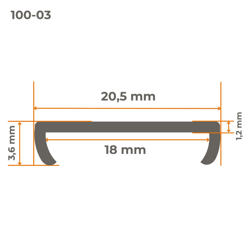 Möbellist, list c PVC 5 m, brun, elastisk kantbandning med självhäftande tejp