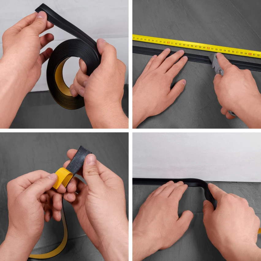 Självhäftande mjuk golvlist 10x10mm för kök och badrum PVC-band för fogtätning grön 5m