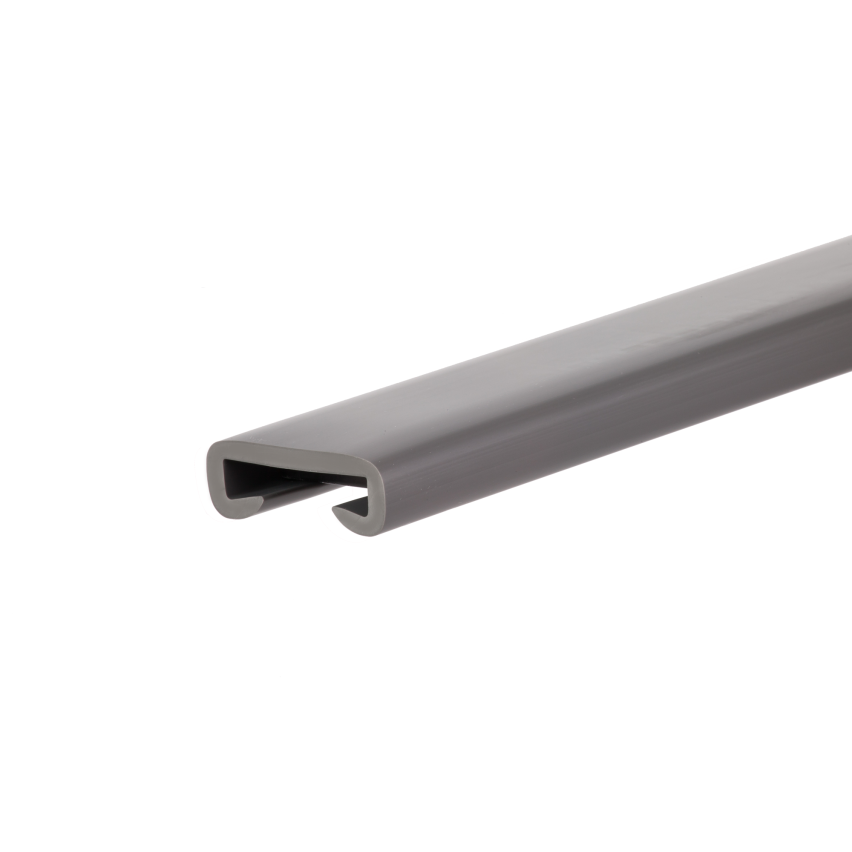Ledstång trappa PVC PREMIUM 35x8 mm, 1 m, mörkgrå, handräcke i mjuk
