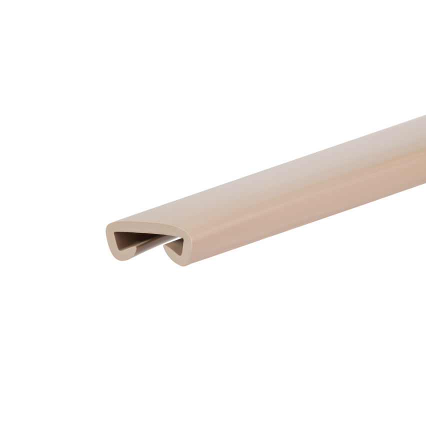 Ledstång trappa PVC PREMIUM 35x8 mm, 1 m, beige, handräcke i mjuk