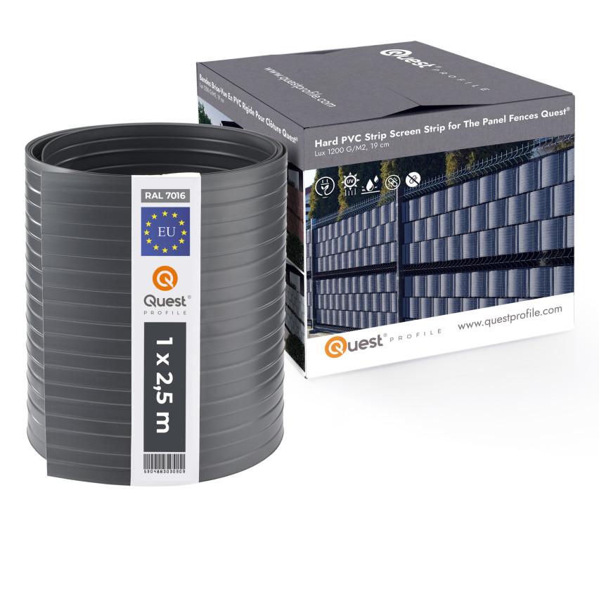 Staketband Quest® Lux 900 g/m², 19cm Antracit RAL7016