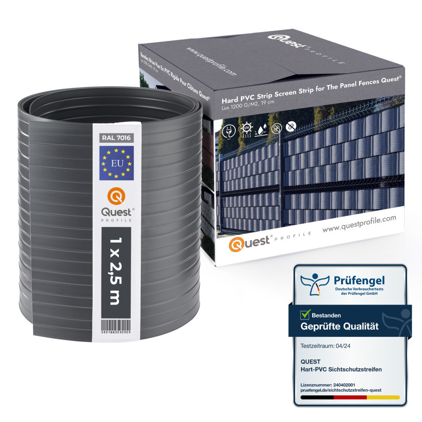 Staketband Quest® Lux 900 g/m², 19cm Antracit RAL7016