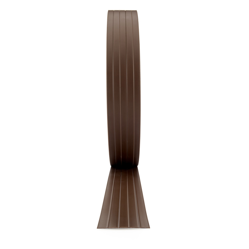 Hård PVC-integritetsremsor Trädgårdsstaketremsor med dubbla stänger Höjd: 4,75 cm Tjocklek: 1,5 mm, Brun RAL 8017
