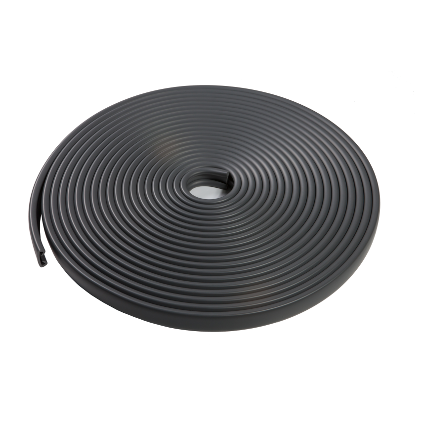 Ledstång trappa PVC PREMIUM 35x8 mm, 1 m, mörkgrå, handräcke i mjuk