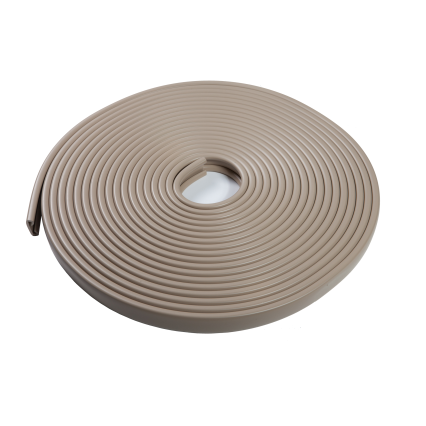 Ledstång trappa PVC PREMIUM 35x8 mm, 1 m, beige, handräcke i mjuk