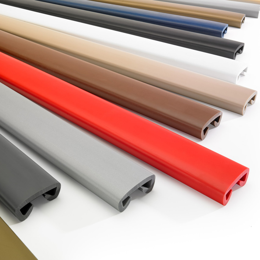 PVC ledstång, trappledare, PREMIUM, 40x8mm, vit, 1m
