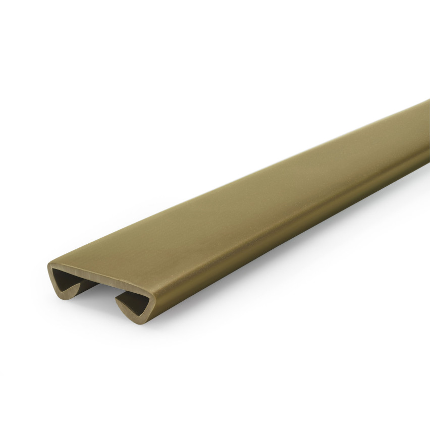 PVC räckeslist STANDARD 40x8mm mässing