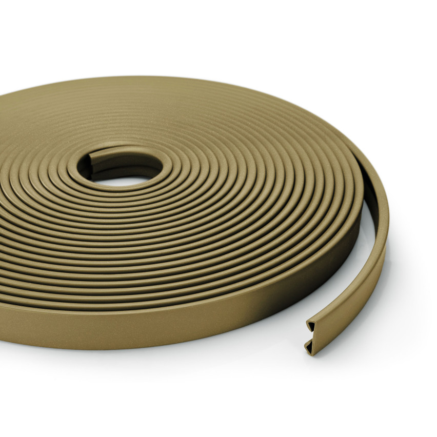 PVC räckeslist STANDARD 40x8mm mässing