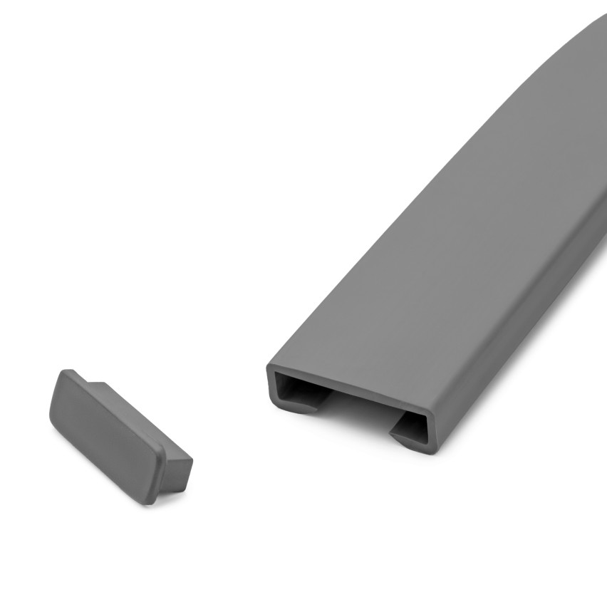 Avslutning för PVC-räckesstolpe, gavel för räckesprofil STANDARD, 40x8, mörkgrå