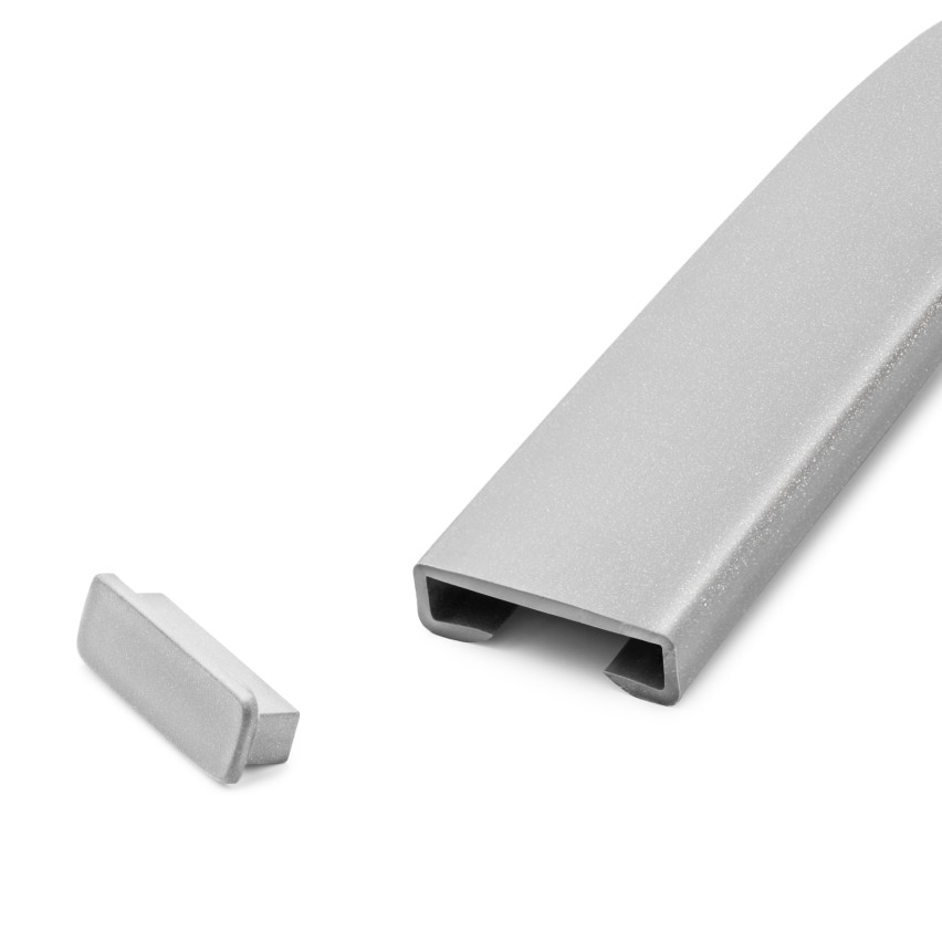 Zakończenie do listwy poręczowej PCV STANDARD, 40x8 srebrny