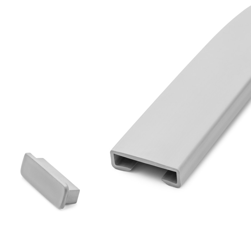Avslutning för PVC-räckesstolpe, gavel för räckesprofil STANDARD, 40x8, grå