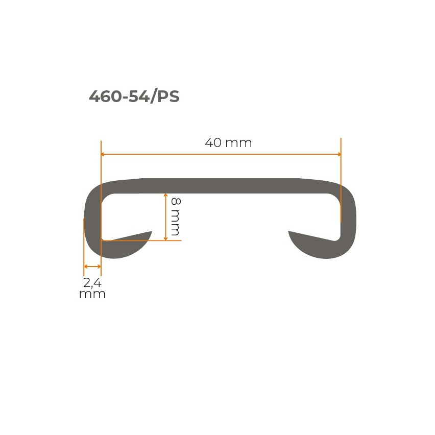 Ledstång trappa PVC STANDARD 40x8 mm, svart, handräcke i mjuk