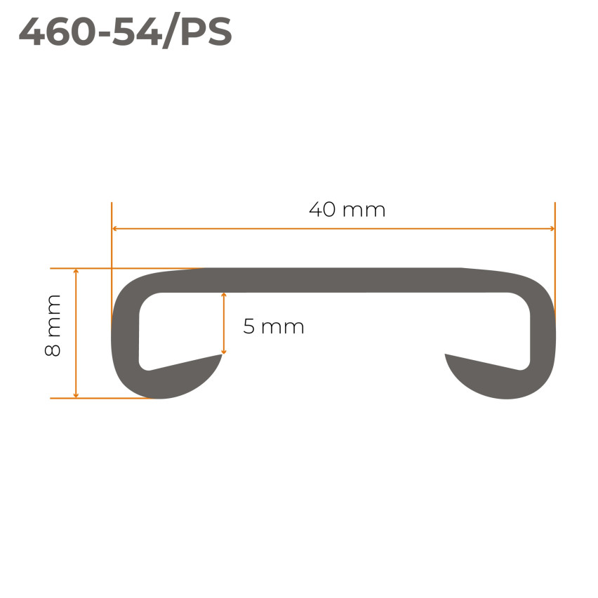 PVC-räcke STANDARD 40x8mm vit