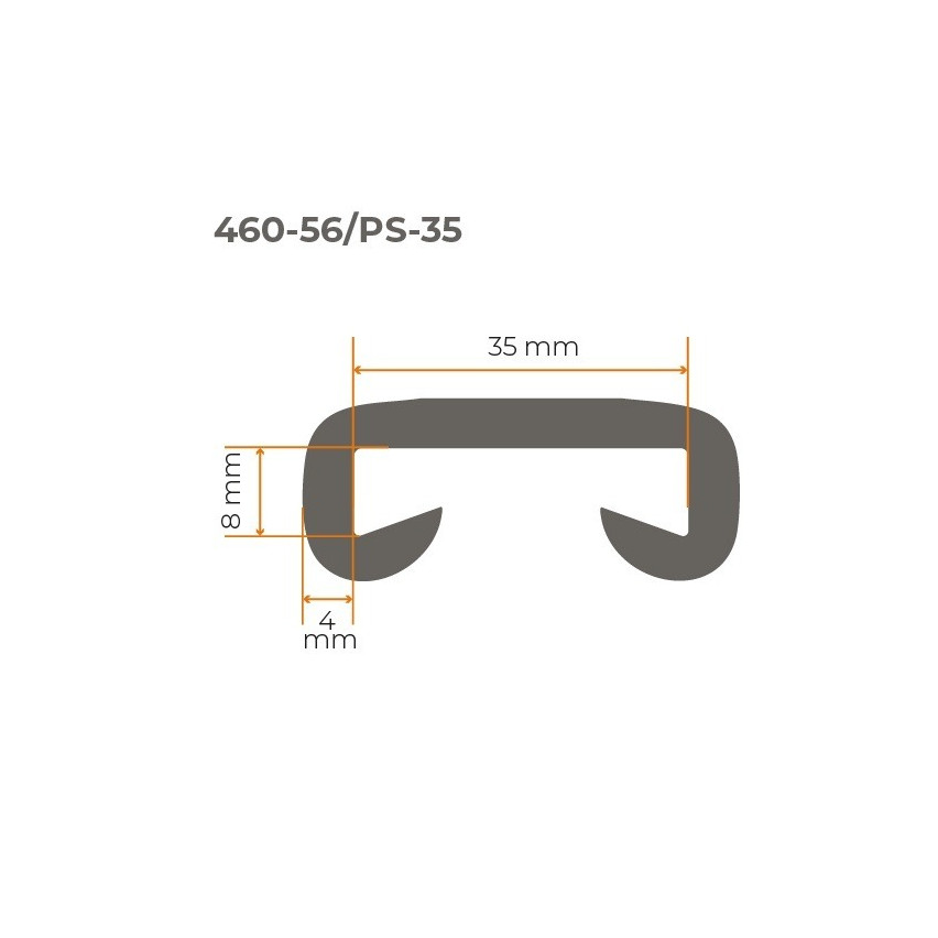 PVC ledstång, trappledare, PREMIUM, 35x8mm, brun, 1m