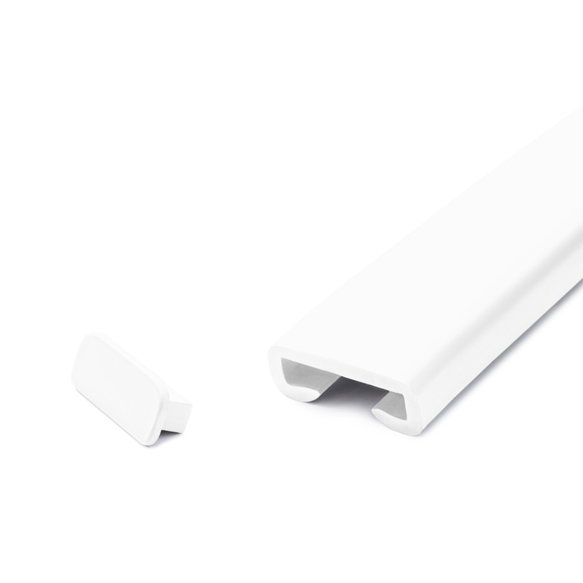 Avslutning för PVC-räckesstolpe, gavel för PREMIUM räckesprofil, 40x8, vit