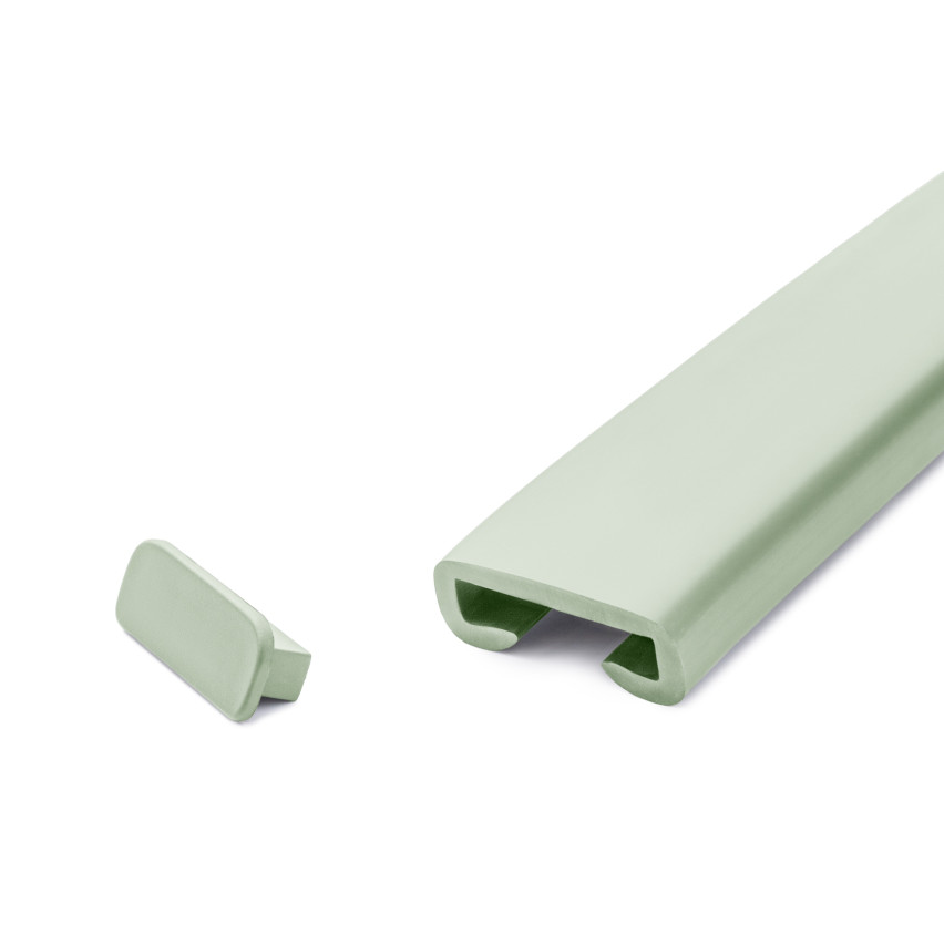 Avslutning för PVC-räckesstolpe, gavel för räckesprofil PREMIUM, 40x8, ljusgrön