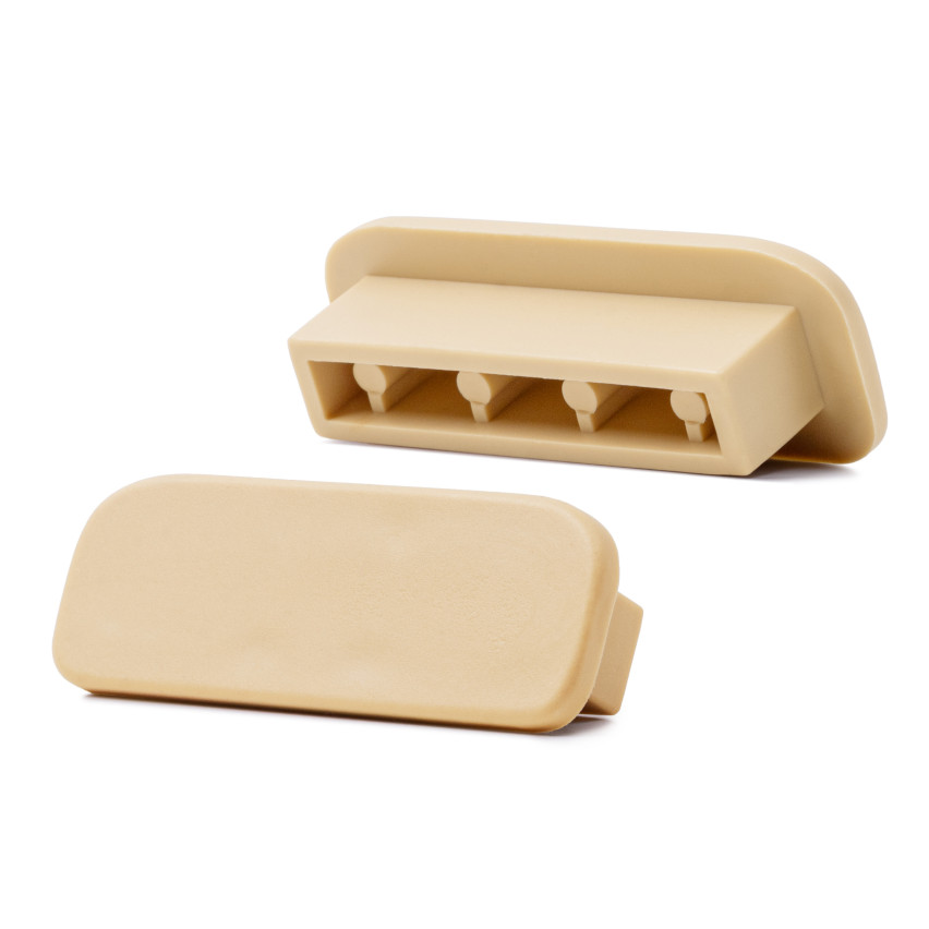 Avslutning för PVC-räckeprofil, gavel för PREMIUM-räckeprofil, 40x8, gräddfärgad