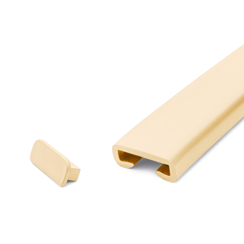 Avslutning för PVC-räckeprofil, gavel för PREMIUM-räckeprofil, 40x8, gräddfärgad