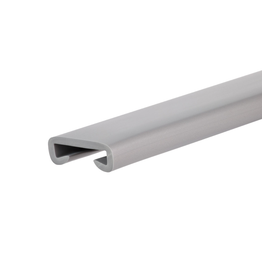 PVC ledstång, trappledare, PREMIUM, 40x8mm, silver, 1m