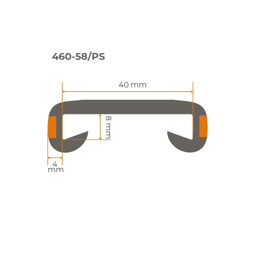 PVC-handledare, trapphandledare, trappräcke, LUX, 40x8mm, marinblå/vit, 1m