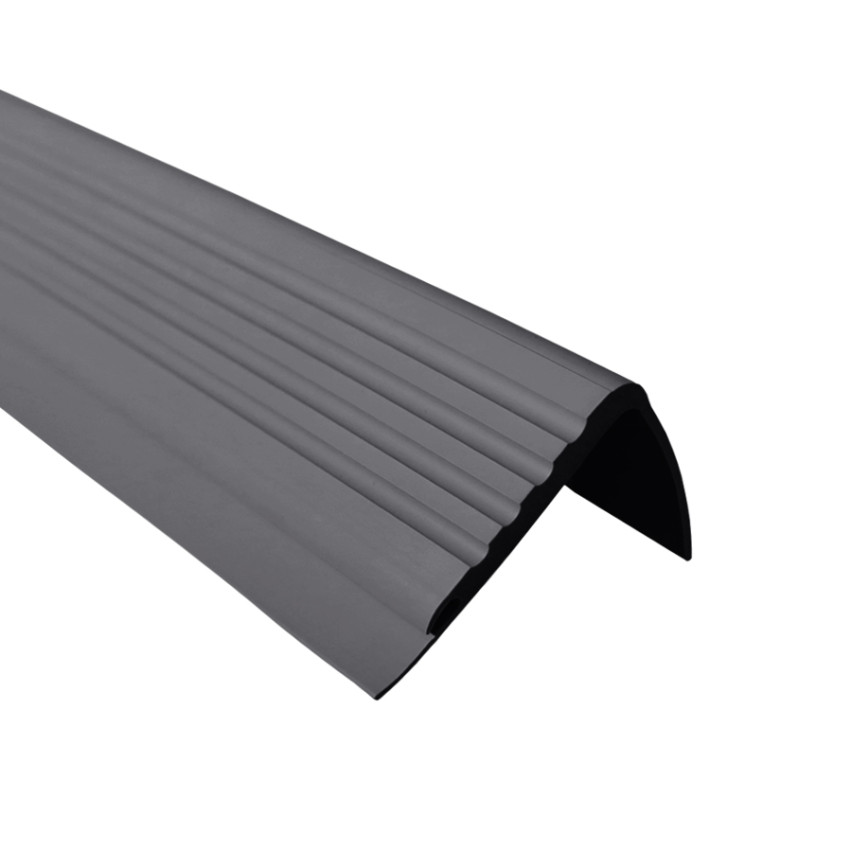 Anti-slip trappprofil med självhäftande, 48x42 mm, mörkgrå, 