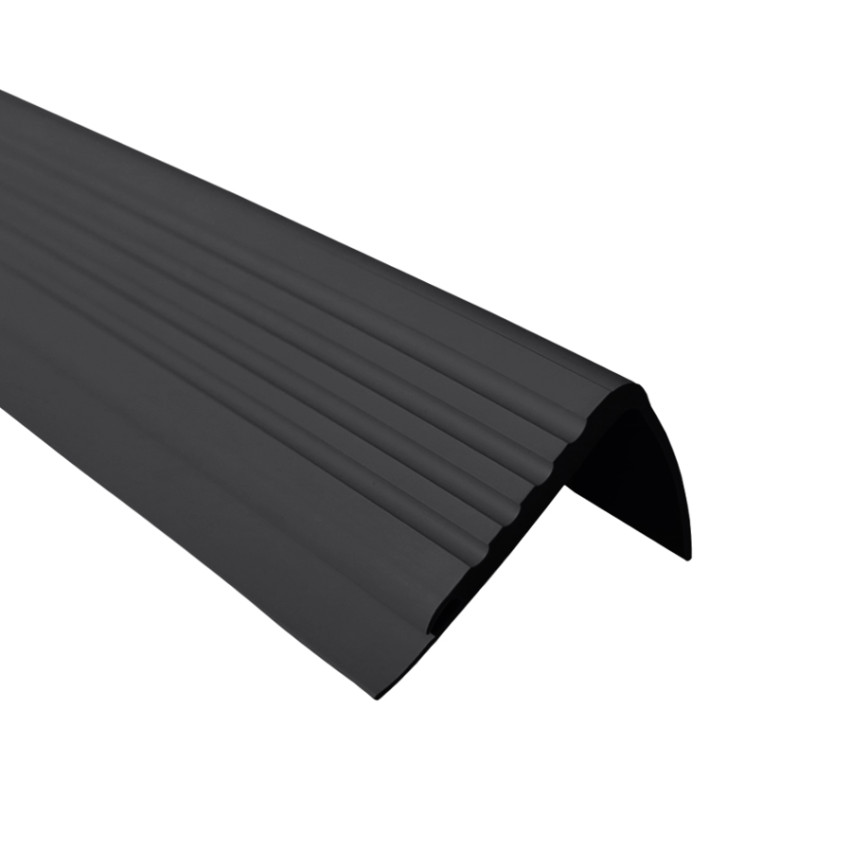 Anti-slip trappprofil med självhäftande, 48x42 mm, svart, 