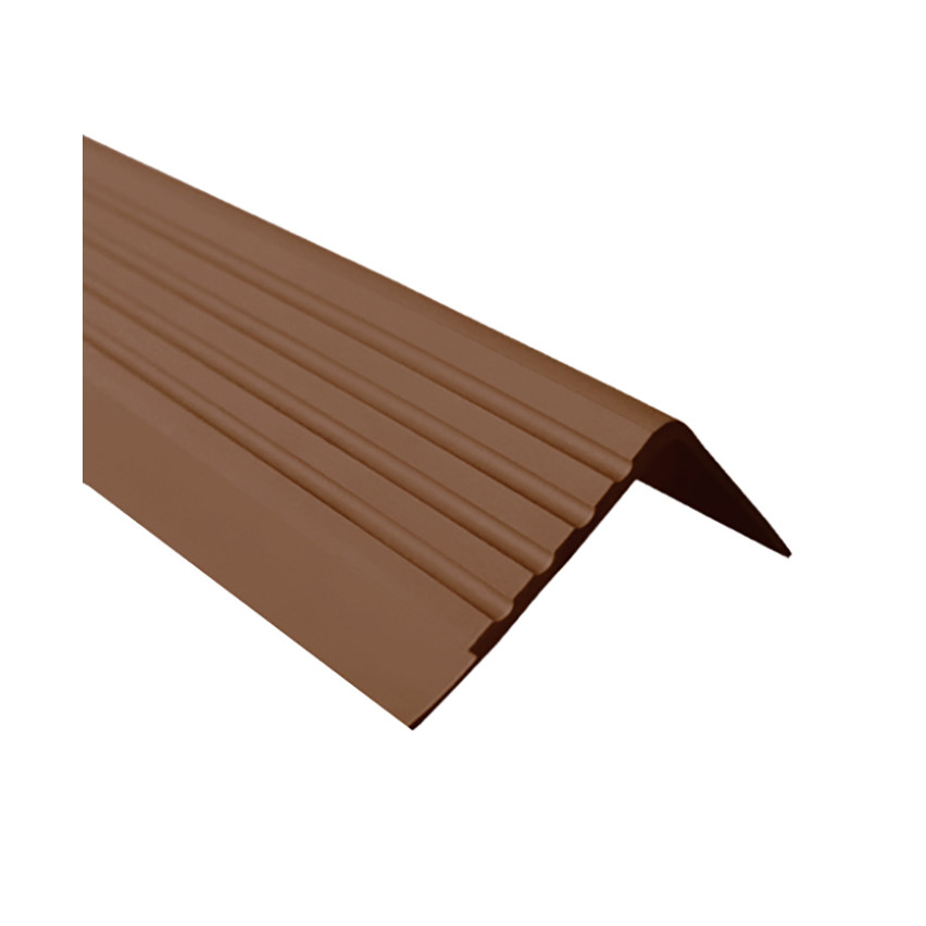 Halkfri trappkantlist PVC 40x40 mm, 150 cm, brun, trapprofil RS