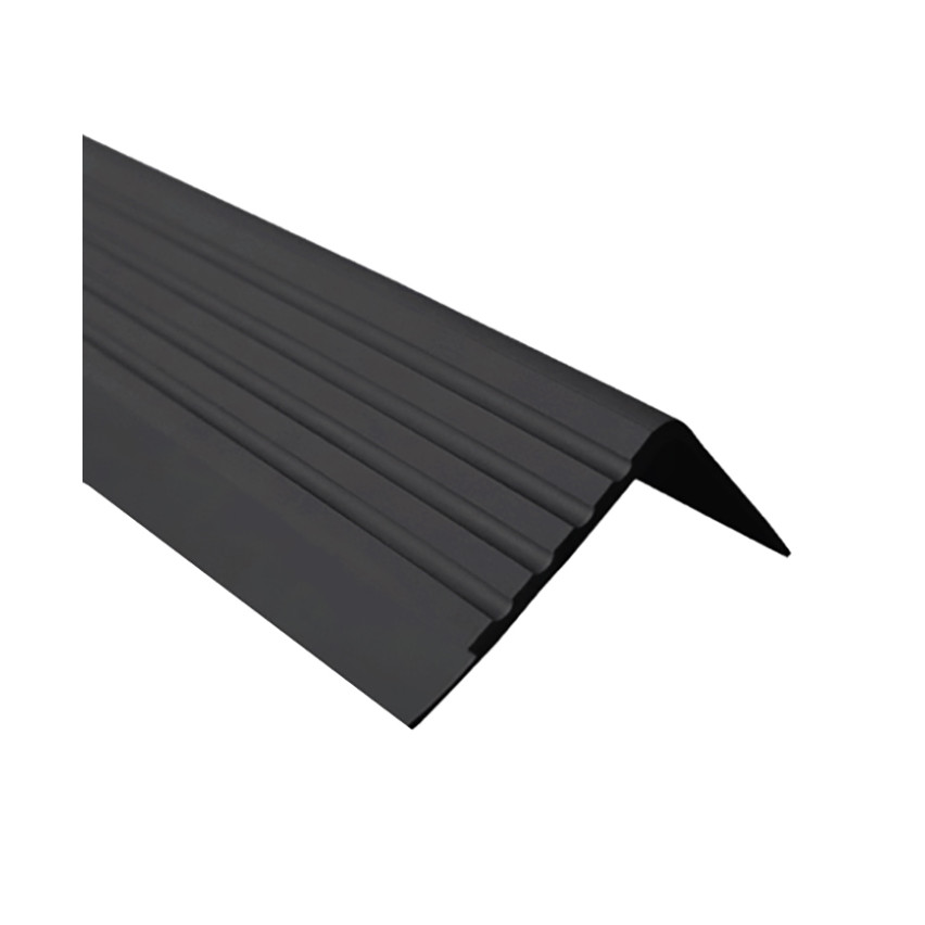 Halkfri trappkantlist PVC 40x40 mm, 150 cm, svart, trapprofil RS