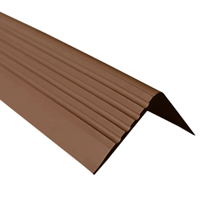 Antiglidprofil för trappor med klister, 50x42 mm, brun, 