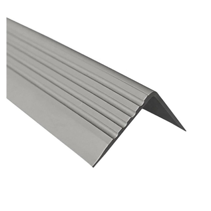 Halkfri trappkantlist PVC 50x42 mm, 150 cm, grå, trapprofil RGP