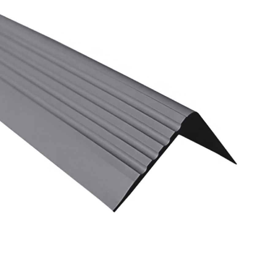 Antiglidprofil för trappor med självhäftande material, 50x42 mm, mörkgrå, 