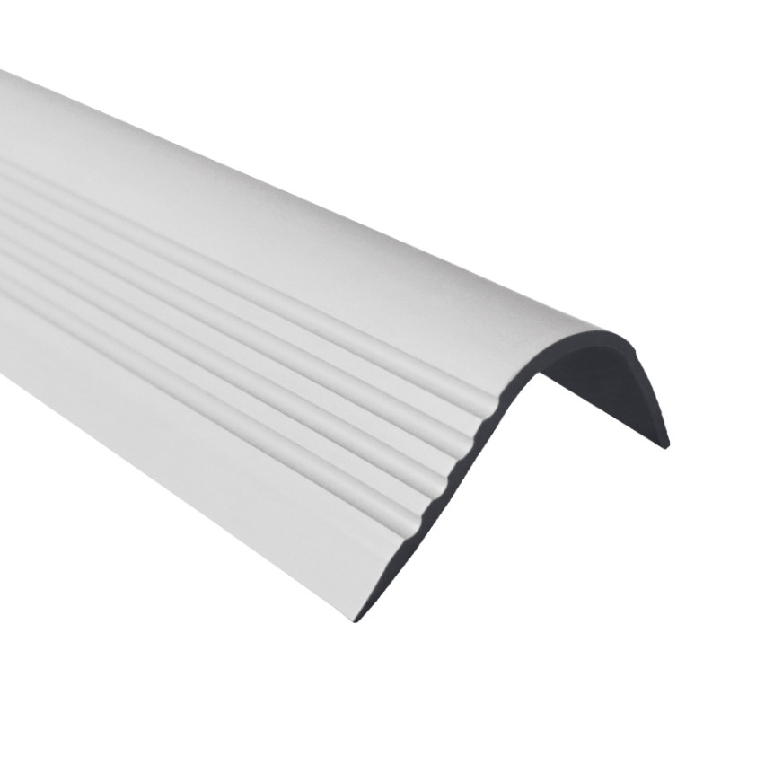 Halkfri trappkantlist PVC 52x40 mm, 150 cm, grå, trapprofil RGPT