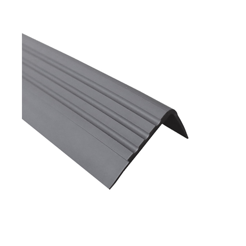 Antiglidprofil för trappor med klister, 30x27 mm, mörkgrå