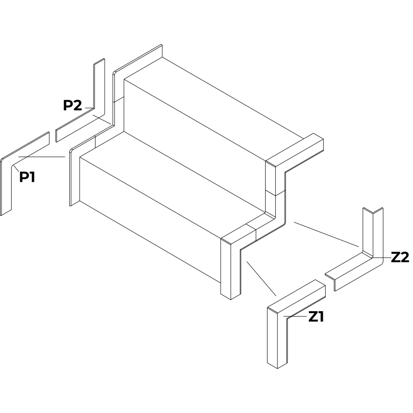 Element zewnętrzny kątowy Z1, ciemnoszary