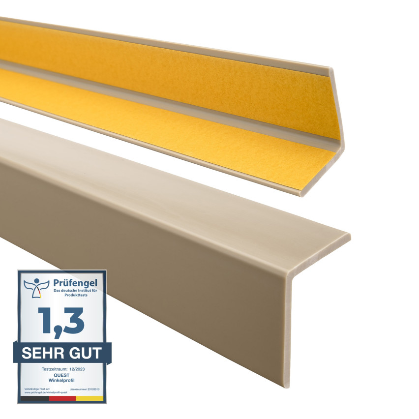 PVC hörnprofil, självhäftande plast, kantskydd, beige