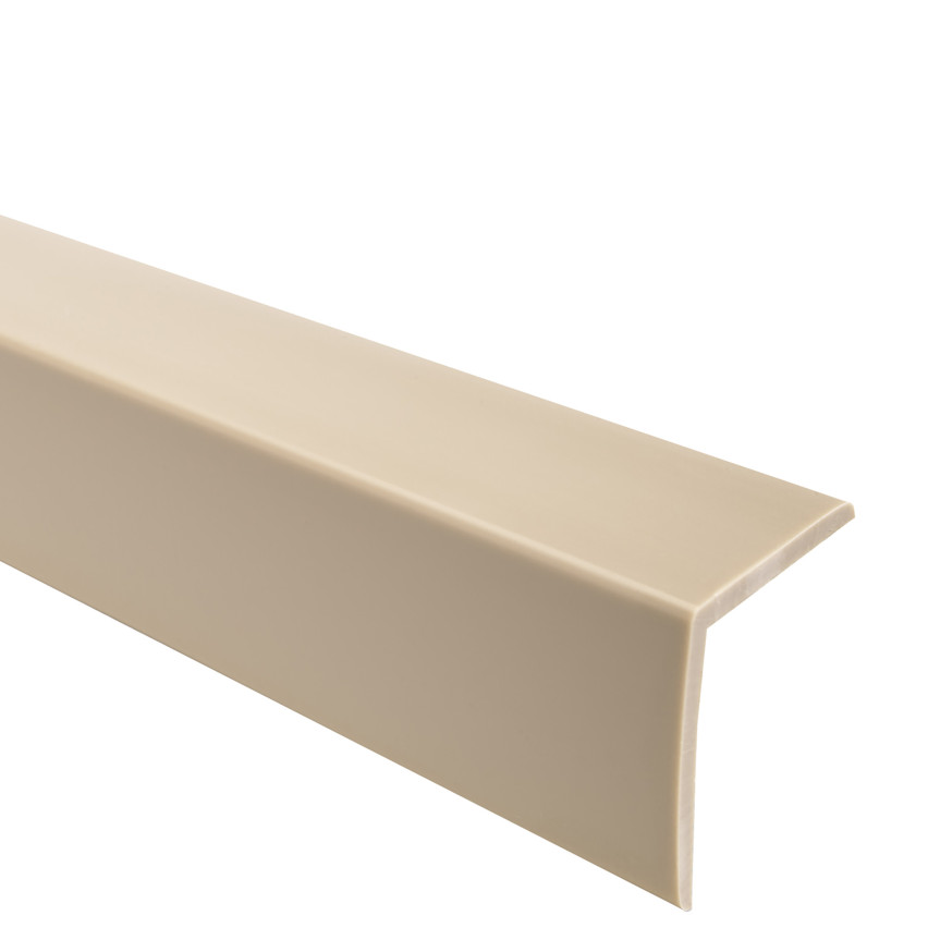 PVC hörnprofil, självhäftande plast, kantskydd, beige